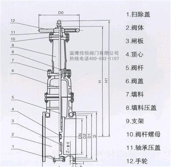 伟恒阀门-煤气闸阀结构