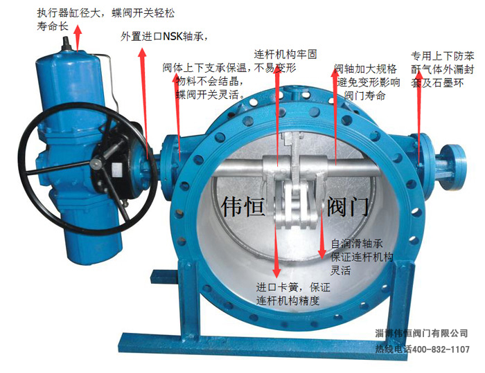 伟恒四连杆保温蝶阀